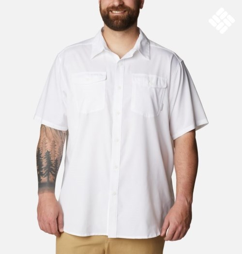 Men's Columbia Utilizer II Solid Short Sleeve Shirts White | Plus Size CA-D305L